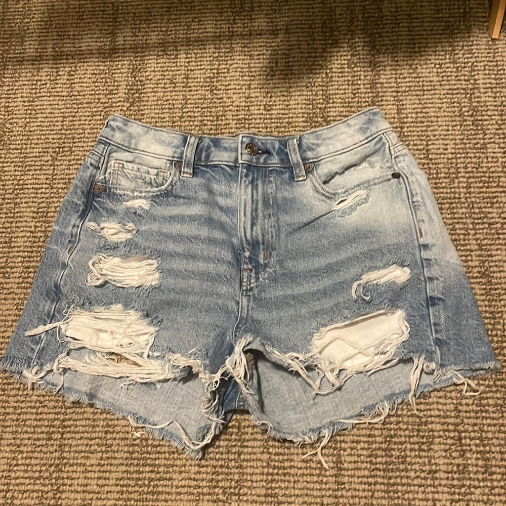 American Eagle high waisted distressed jean shorts